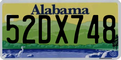 AL license plate 52DX748