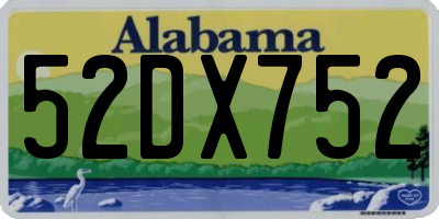AL license plate 52DX752