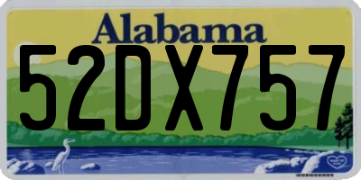 AL license plate 52DX757
