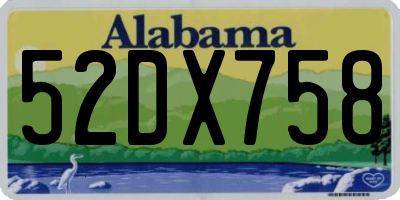 AL license plate 52DX758