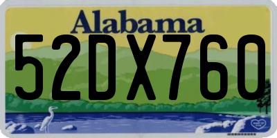 AL license plate 52DX760