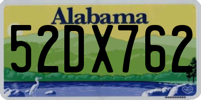 AL license plate 52DX762
