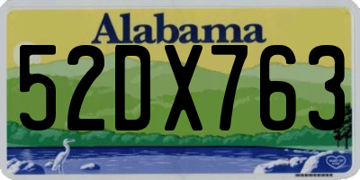 AL license plate 52DX763