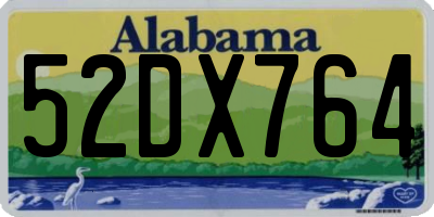 AL license plate 52DX764