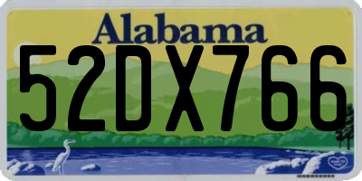 AL license plate 52DX766