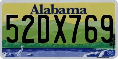 AL license plate 52DX769