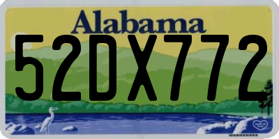 AL license plate 52DX772
