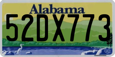 AL license plate 52DX773