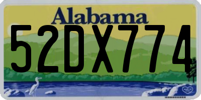 AL license plate 52DX774
