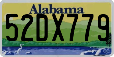 AL license plate 52DX779
