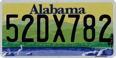 AL license plate 52DX782