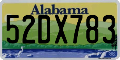 AL license plate 52DX783