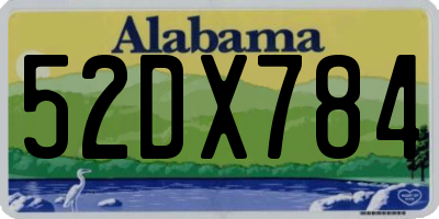 AL license plate 52DX784
