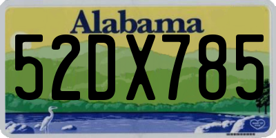 AL license plate 52DX785