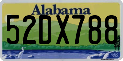 AL license plate 52DX788