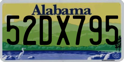AL license plate 52DX795