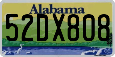 AL license plate 52DX808