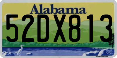 AL license plate 52DX813