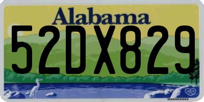 AL license plate 52DX829