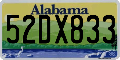 AL license plate 52DX833