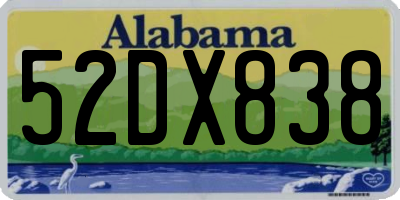 AL license plate 52DX838