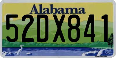 AL license plate 52DX841