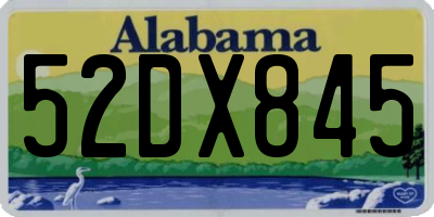 AL license plate 52DX845