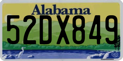 AL license plate 52DX849