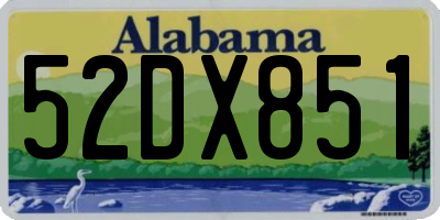 AL license plate 52DX851