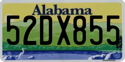 AL license plate 52DX855