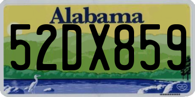 AL license plate 52DX859