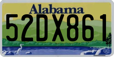 AL license plate 52DX861