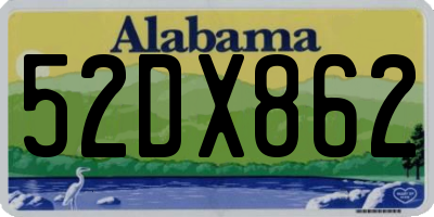 AL license plate 52DX862