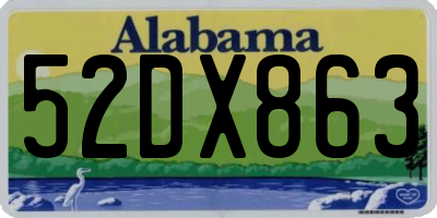 AL license plate 52DX863