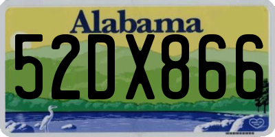 AL license plate 52DX866