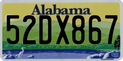AL license plate 52DX867