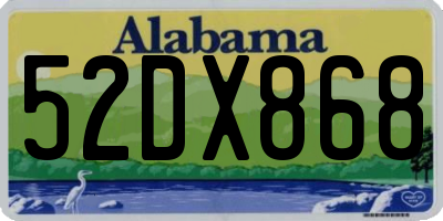 AL license plate 52DX868