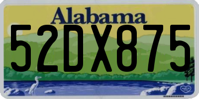 AL license plate 52DX875