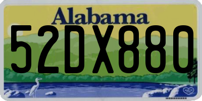 AL license plate 52DX880