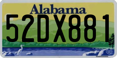 AL license plate 52DX881