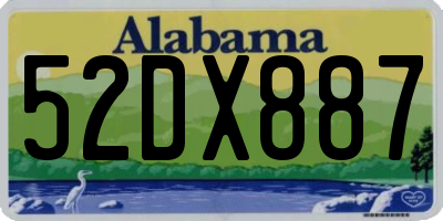AL license plate 52DX887