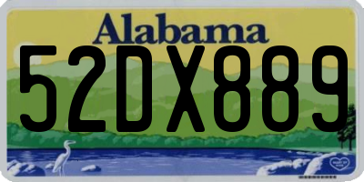 AL license plate 52DX889