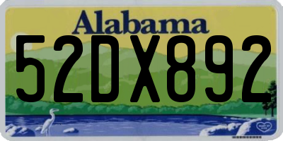 AL license plate 52DX892