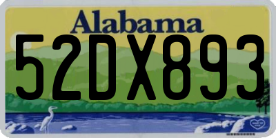 AL license plate 52DX893