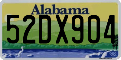 AL license plate 52DX904