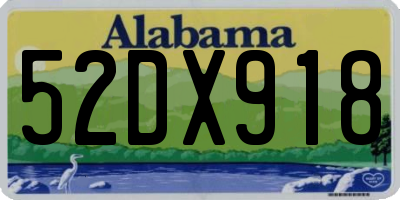 AL license plate 52DX918