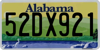 AL license plate 52DX921