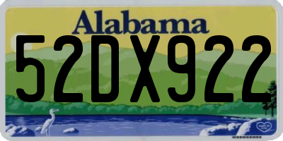 AL license plate 52DX922