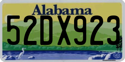AL license plate 52DX923