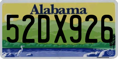 AL license plate 52DX926